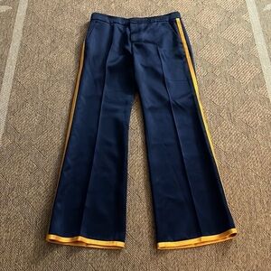 Gucci Heavy Satin Women’s Trousers Navy with Gold Stripe